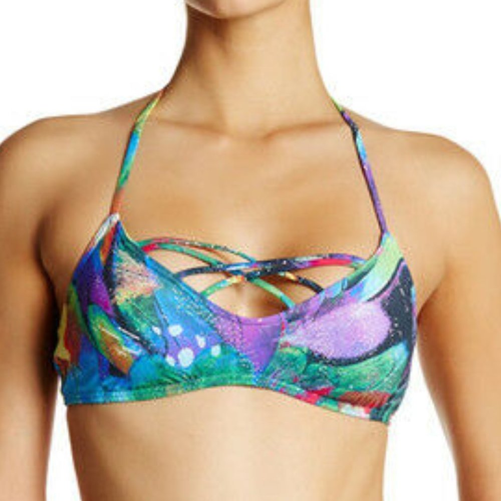 La Blanca Strappy Halter Swim Top Bralette new 12